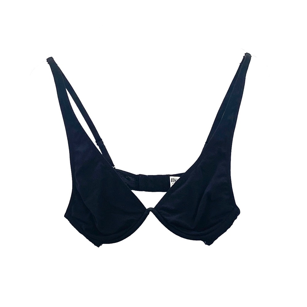 Wolford Black Bra Convertible Halter Lace Trim Underwire SZ 34 C